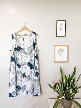 100% linen J Jill floral-dyed dress